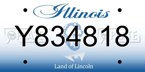 Y834818 Illinois License Plate