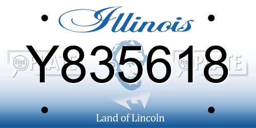 Y835618 Illinois License Plate