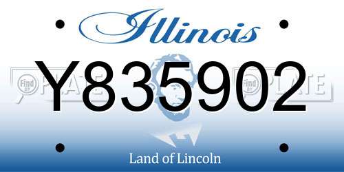 Y835902 Illinois License Plate