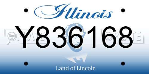 Y836168 Illinois License Plate