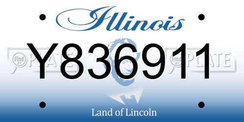 Y836911 Illinois License Plate