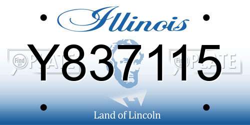 Y837115 Illinois License Plate