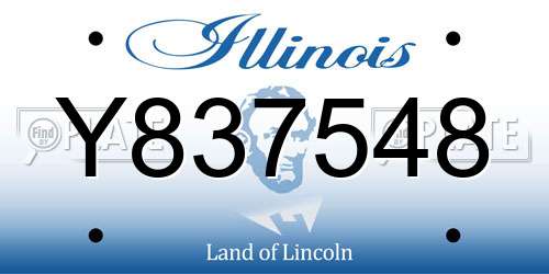 Y837548 Illinois License Plate