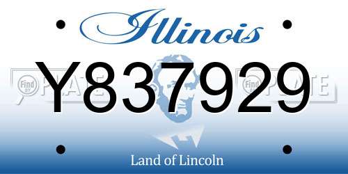 Y837929 Illinois License Plate