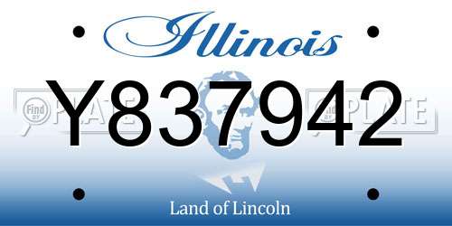 Y837942 Illinois License Plate