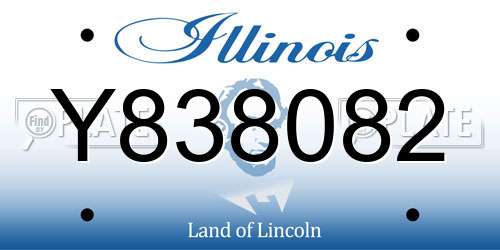 Y838082 Illinois License Plate