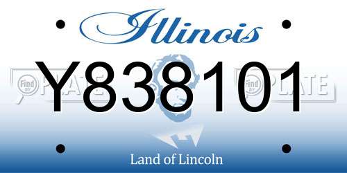 Y838101 Illinois License Plate
