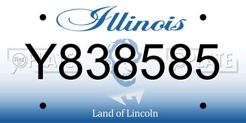 Y838585 Illinois License Plate