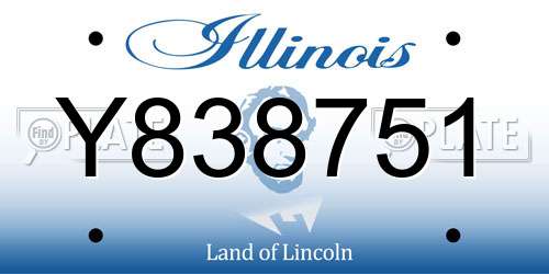 Y838751 Illinois License Plate