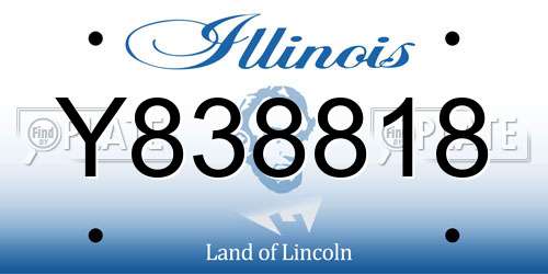 Y838818 Illinois License Plate
