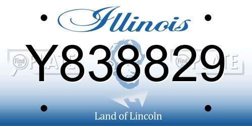 Y838829 Illinois License Plate