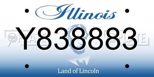 Y838883 Illinois License Plate