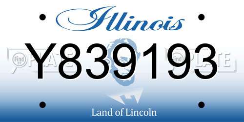 Y839193 Illinois License Plate