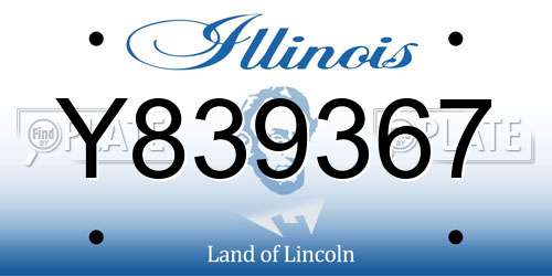 Y839367 Illinois License Plate
