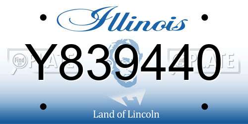 Y839440 Illinois License Plate