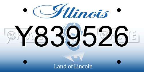 Y839526 Illinois License Plate
