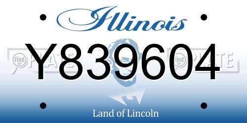 Y839604 Illinois License Plate