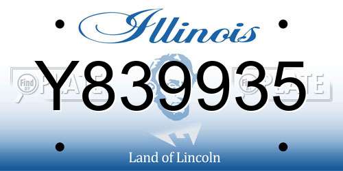 Y839935 Illinois License Plate