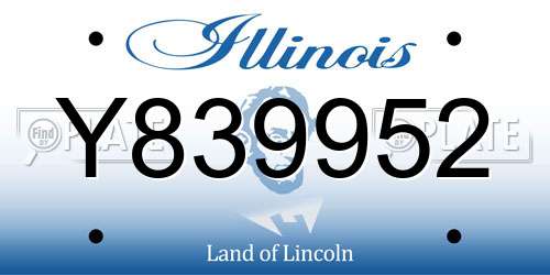 Y839952 Illinois License Plate
