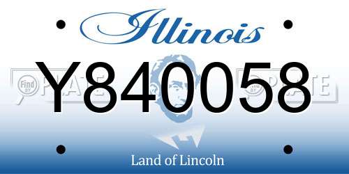 Y840058 Illinois License Plate