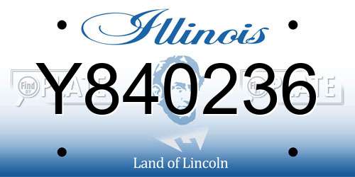Y840236 Illinois License Plate