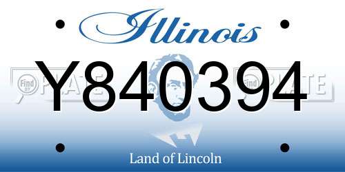 Y840394 Illinois License Plate