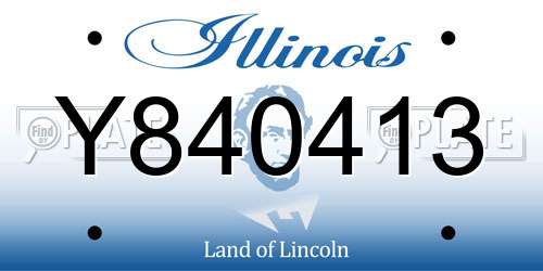 Y840413 Illinois License Plate