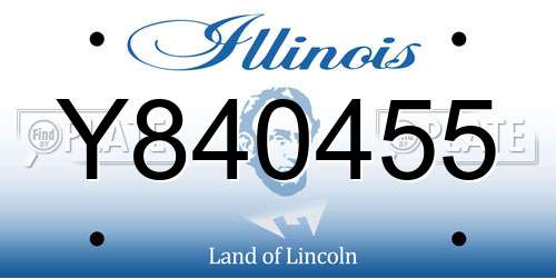Y840455 Illinois License Plate