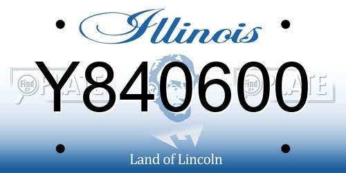 Y840600 Illinois License Plate