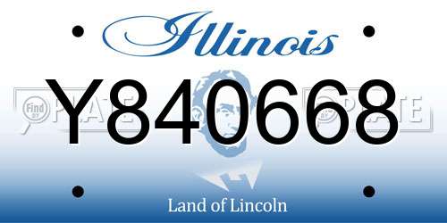 Y840668 Illinois License Plate