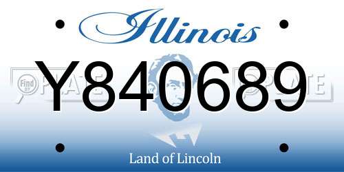 Y840689 Illinois License Plate