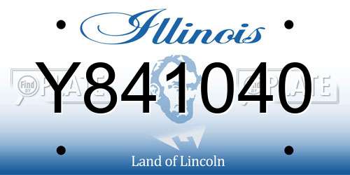 Y841040 Illinois License Plate