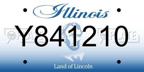 Y841210 Illinois License Plate