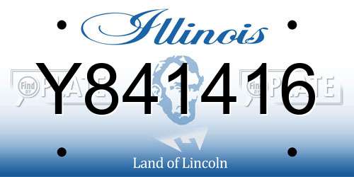 Y841416 Illinois License Plate
