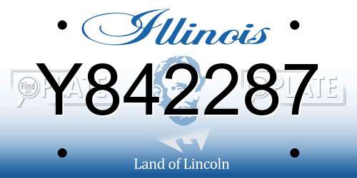 Y842287 Illinois License Plate