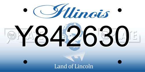 Y842630 Illinois License Plate