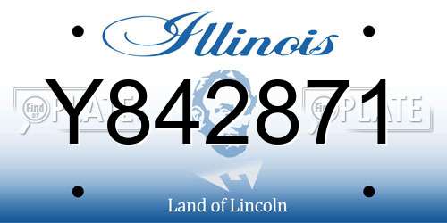 Y842871 Illinois License Plate