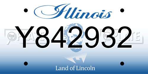 Y842932 Illinois License Plate