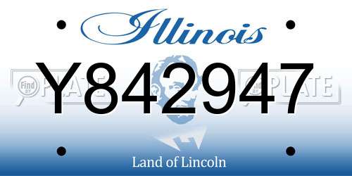 Y842947 Illinois License Plate