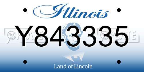Y843335 Illinois License Plate