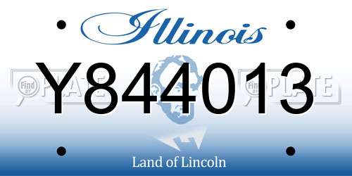 Y844013 Illinois License Plate