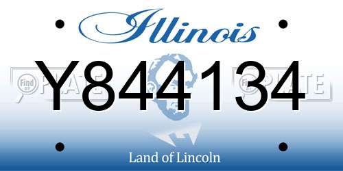 Y844134 Illinois License Plate
