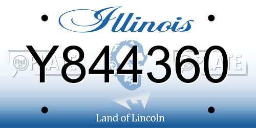 Y844360 Illinois License Plate