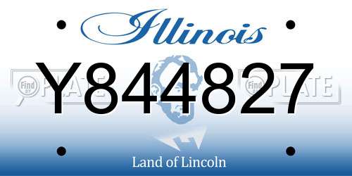 Y844827 Illinois License Plate