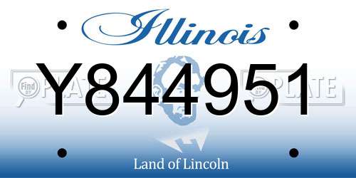 Y844951 Illinois License Plate