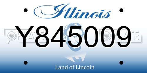Y845009 Illinois License Plate