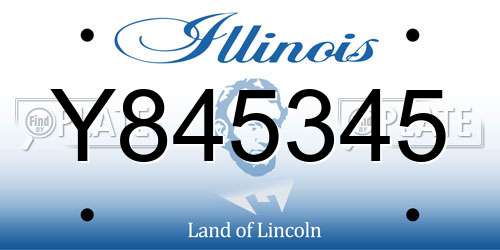Y845345 Illinois License Plate