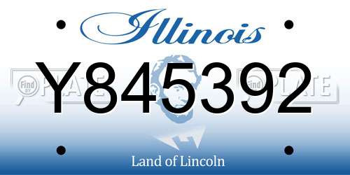Y845392 Illinois License Plate