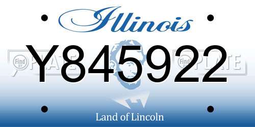 Y845922 Illinois License Plate