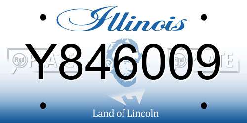 Y846009 Illinois License Plate
